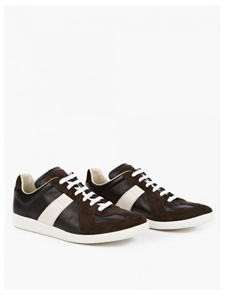 Brown Leather and Suede Replica Sneakers