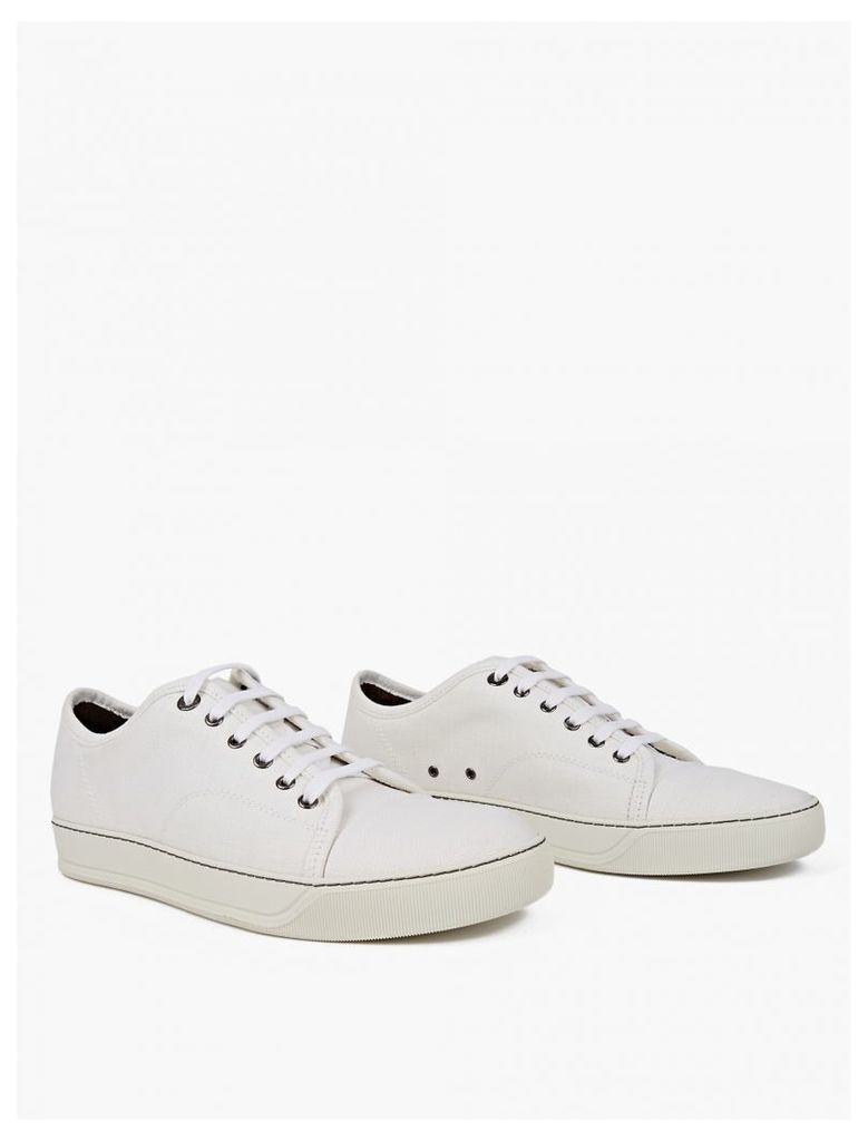 Off-White Textured Linen Sneakers