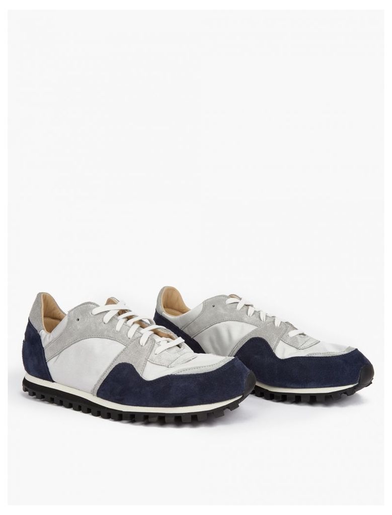 Grey and Navy Suede Marathon Trail Sneakers