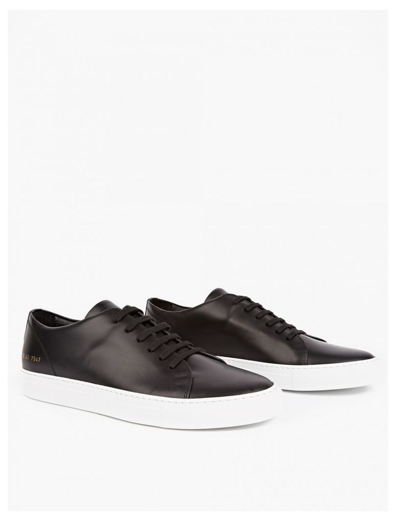 Black Low Court Leather Sneakers