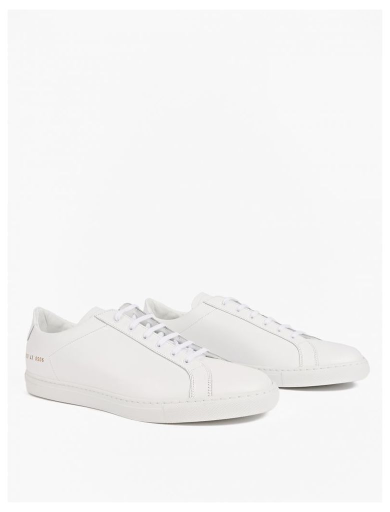 White Leather Retro Low Sneakers