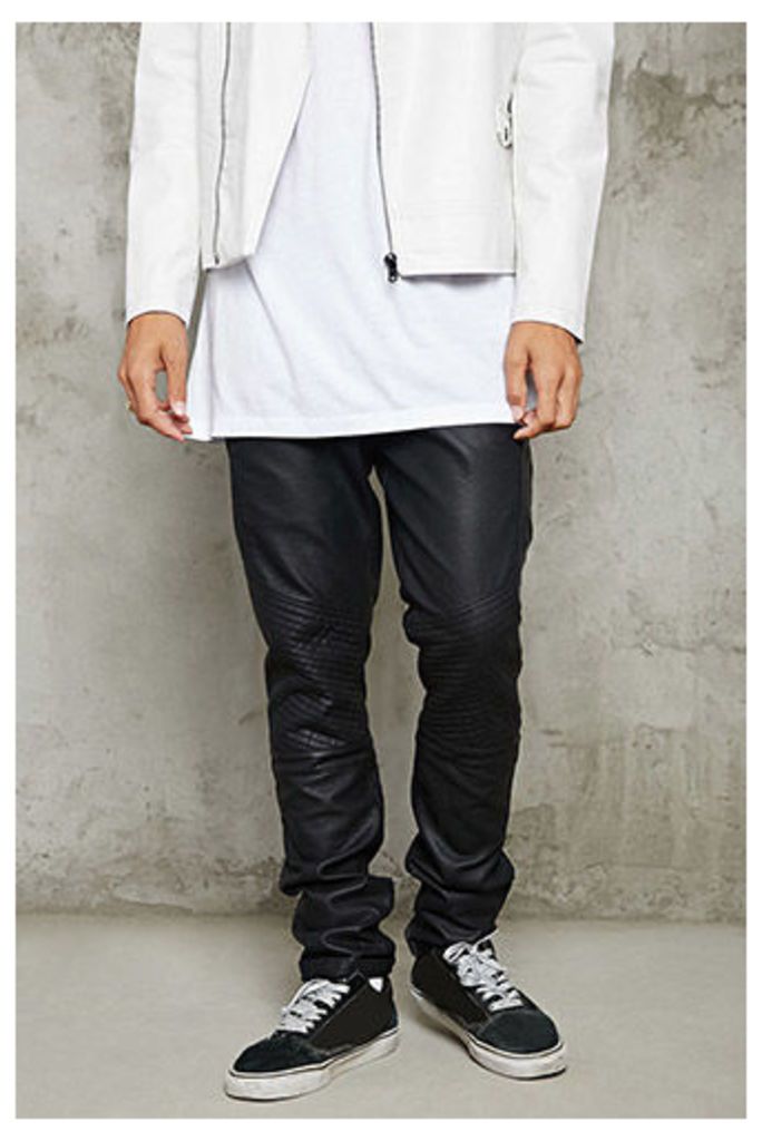 Faux Leather Moto Joggers