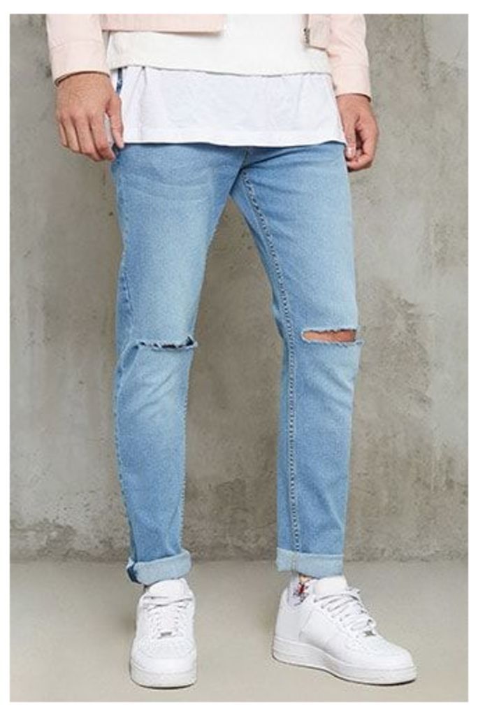 Ripped Knee Slim-Fit Jeans