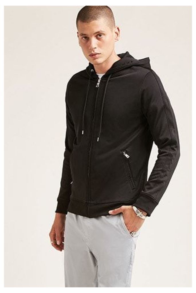 Hooded Zip-Front Track Jacket
