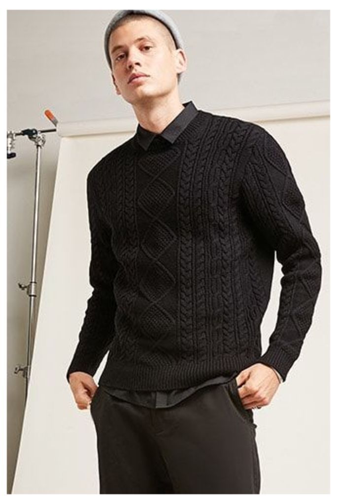 Cable-Knit Fisherman Sweater