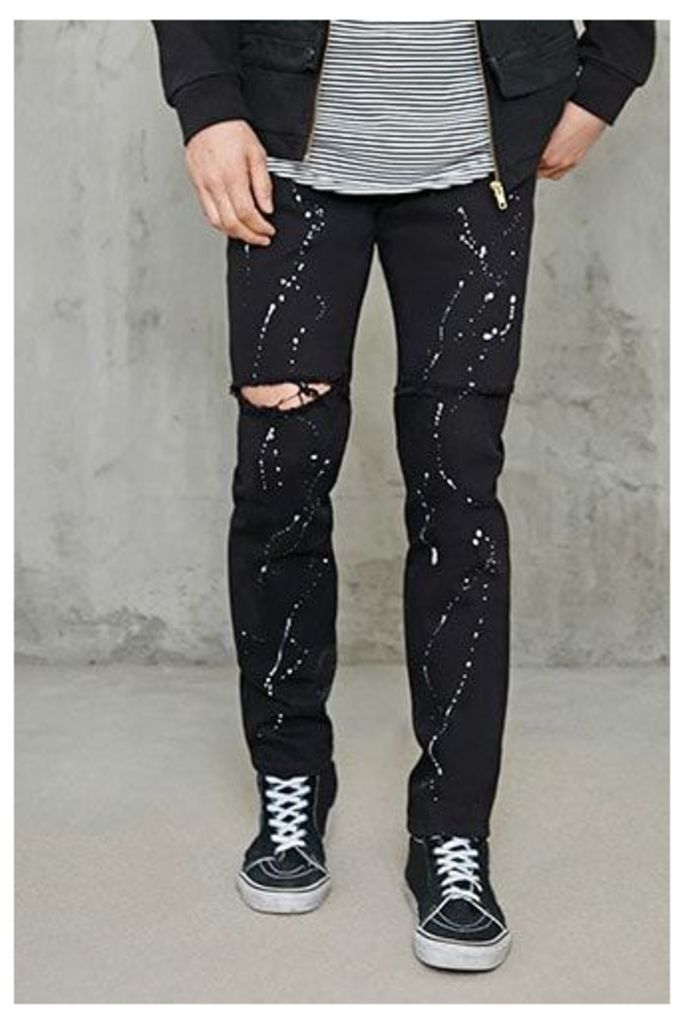 Paint Splatter Slim-Fit Jeans