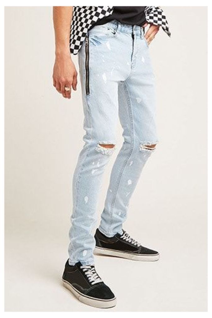 Paint Splatter Distressed Jeans
