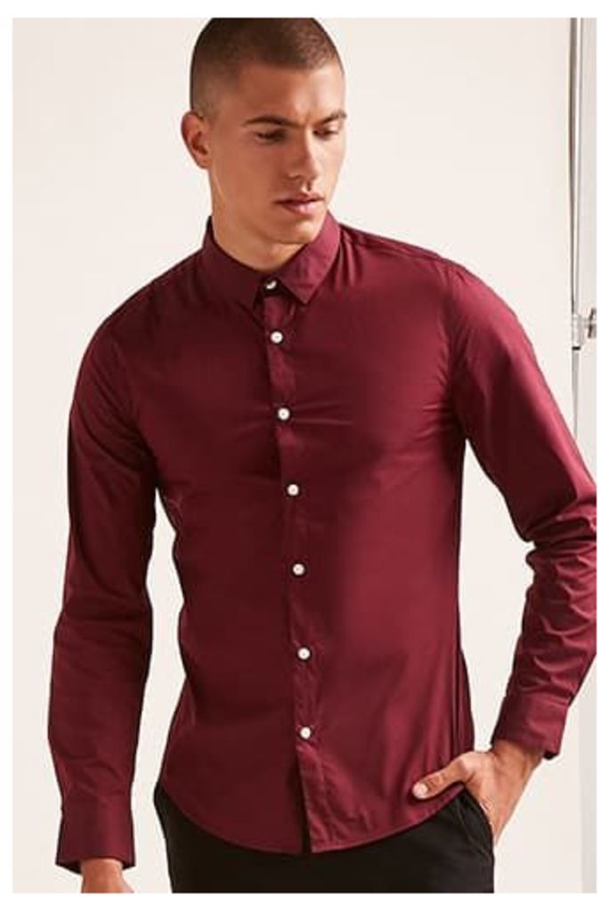 Buttoned Curved Hem Shirt