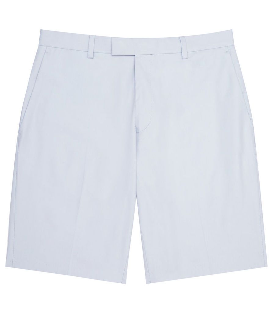 REISS Montgomery - Mens Twill Cotton Shorts in Blue