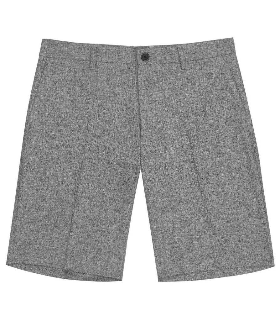 REISS Ball - Mens Cotton And Linen Shorts in Grey