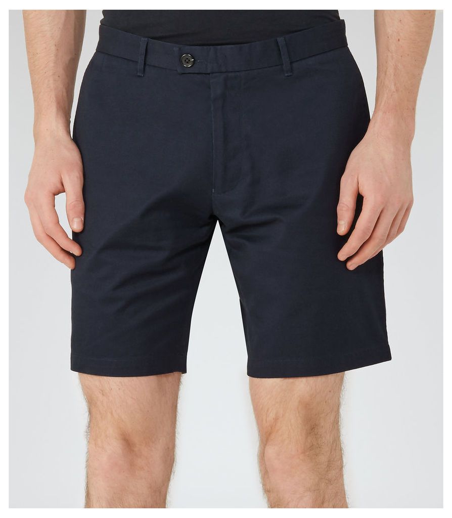 Reiss Wicker - Tailored Cotton Shorts in Navy, Mens, Size 38