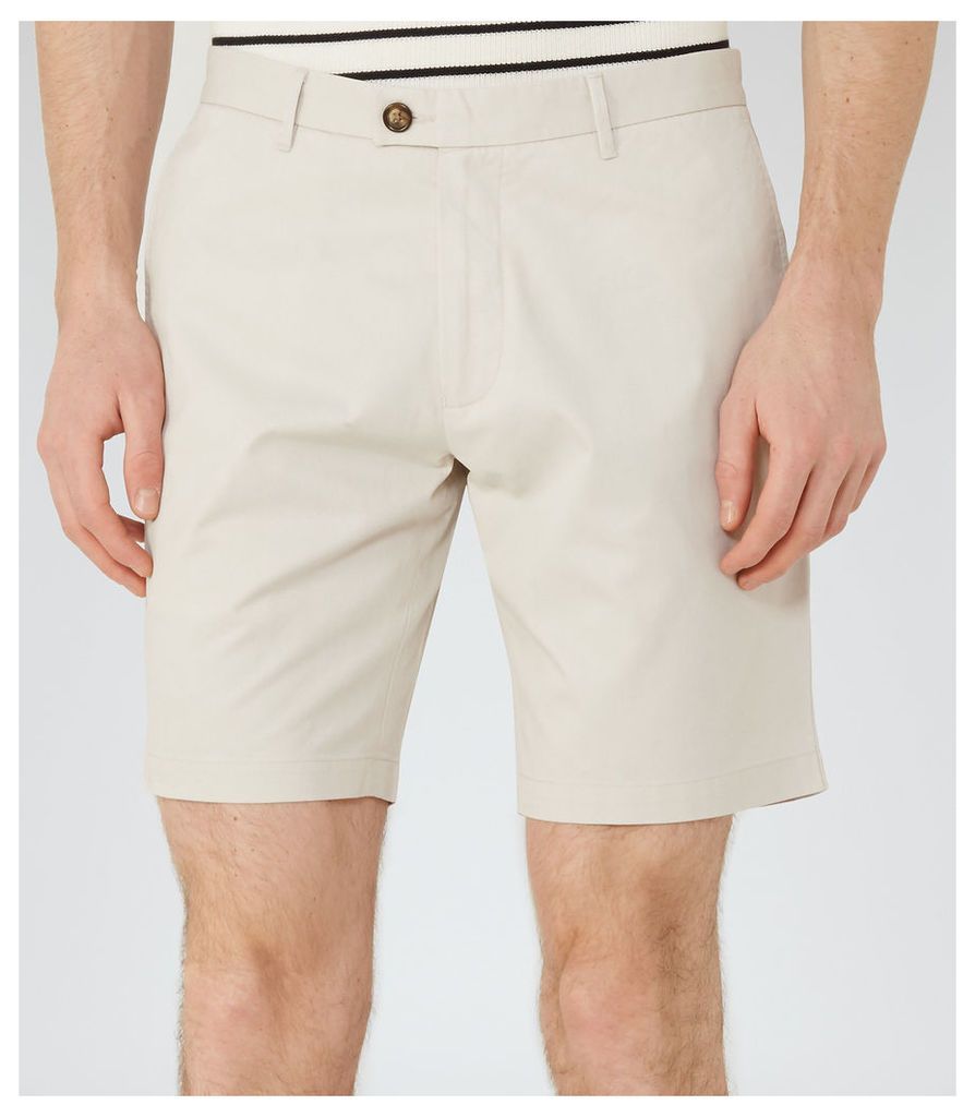 Reiss Wicker - Tailored Cotton Shorts in Stone, Mens, Size 38