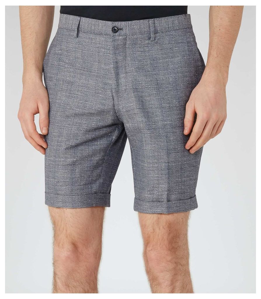 Reiss Buckingham S - Check Shorts in Light Blue, Mens, Size 38