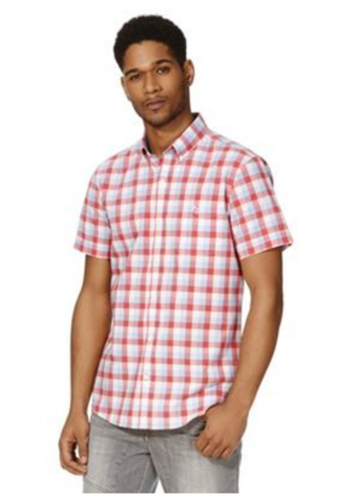 F&F Checked Short Sleeve Shirt, Men's, Size: Large