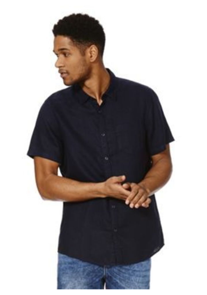 F&F Linen Short Sleeve Shirt, Men's, Size: Large