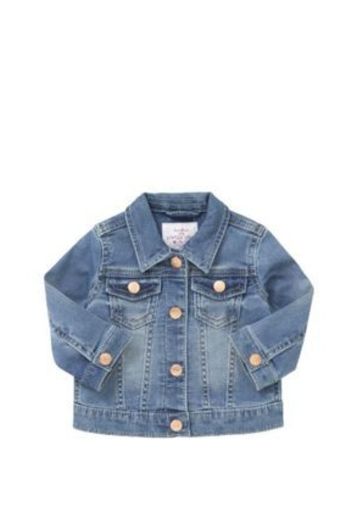 F&F Loopback Stretch Denim Jacket, Infant Girl's, Size: 09-12 months