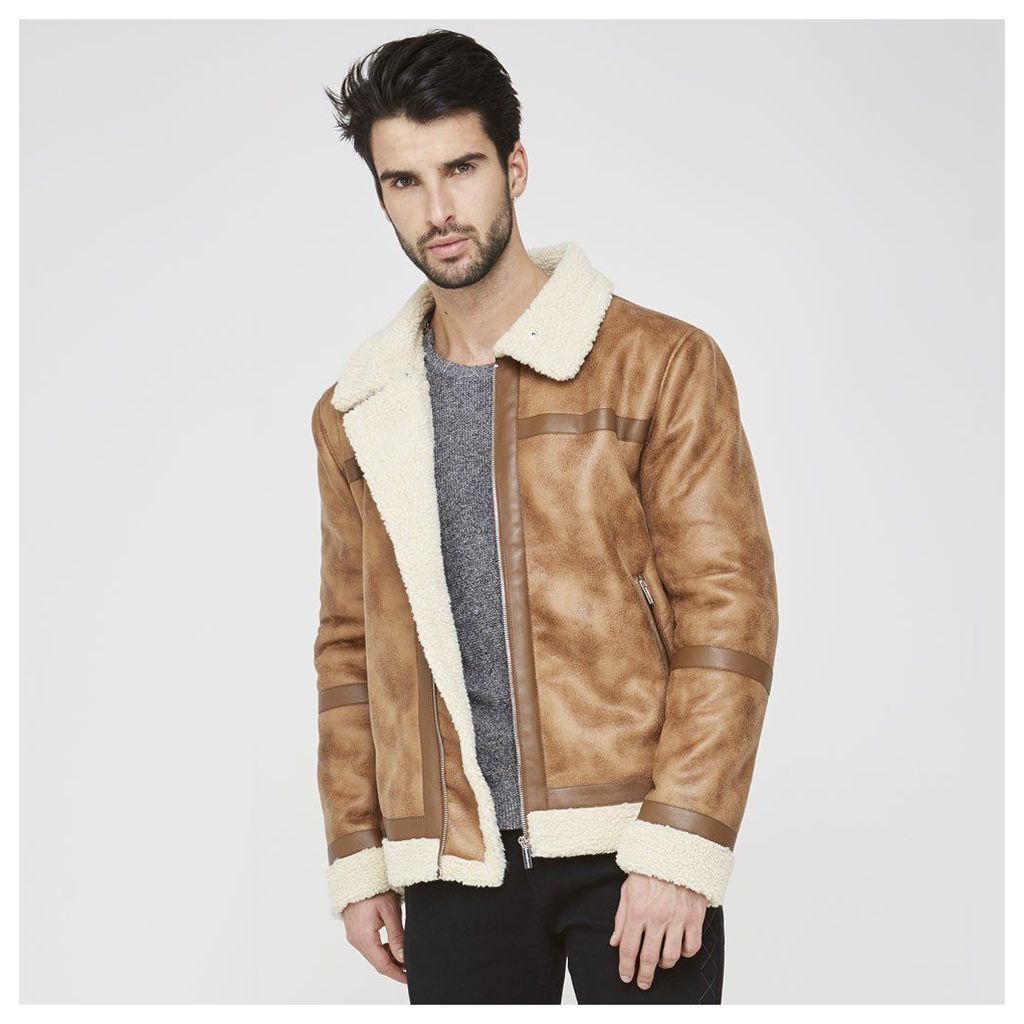 Shearling Lined Jacket - Brown