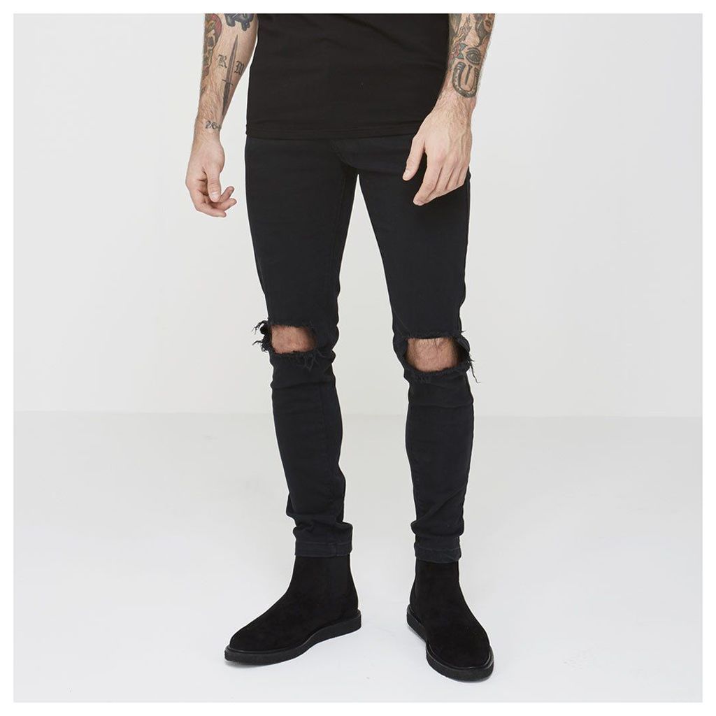 Ripped Knee Jeans - Black