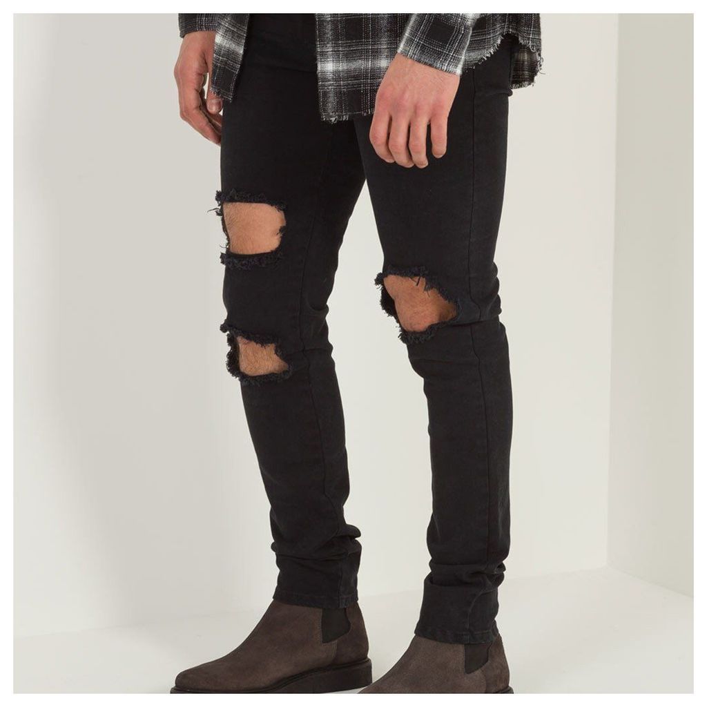 Double Ripped Jeans - Black