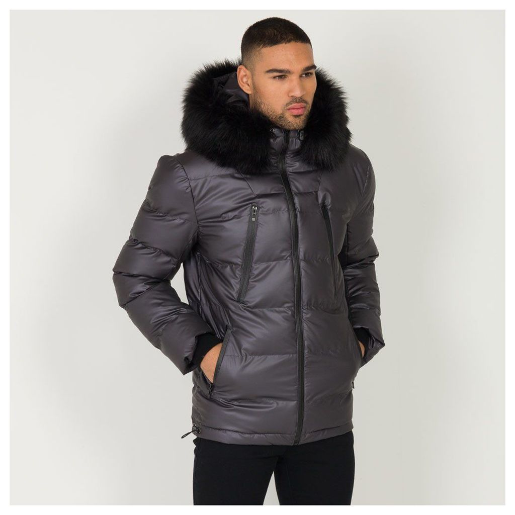 Maniere De Voir; Quilted Puffer Coat - Grey