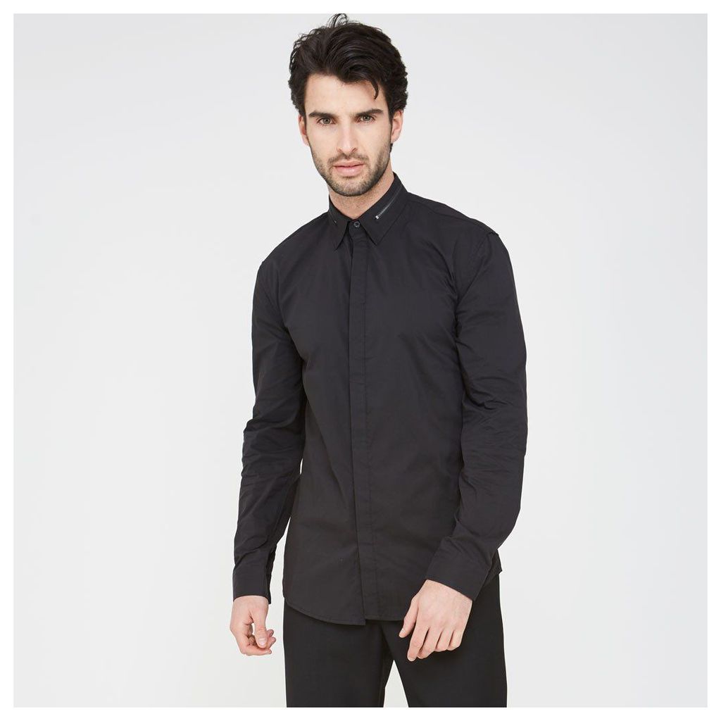 Zip Collar Shirt - Black