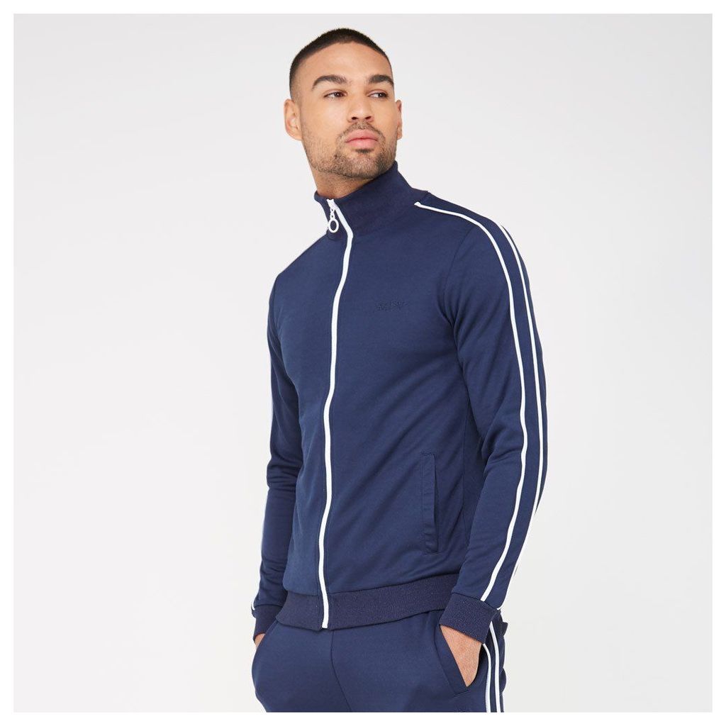 MDV Tracksuit Jacket with Piping - Navy/White