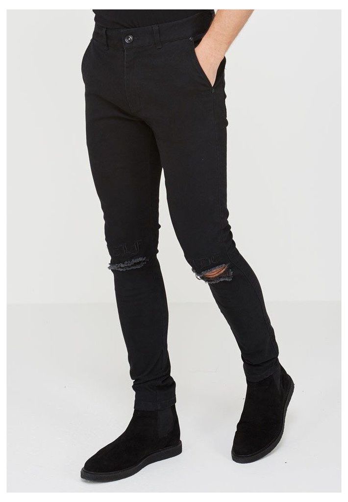 Embroidered Self-Made Jeans - Black