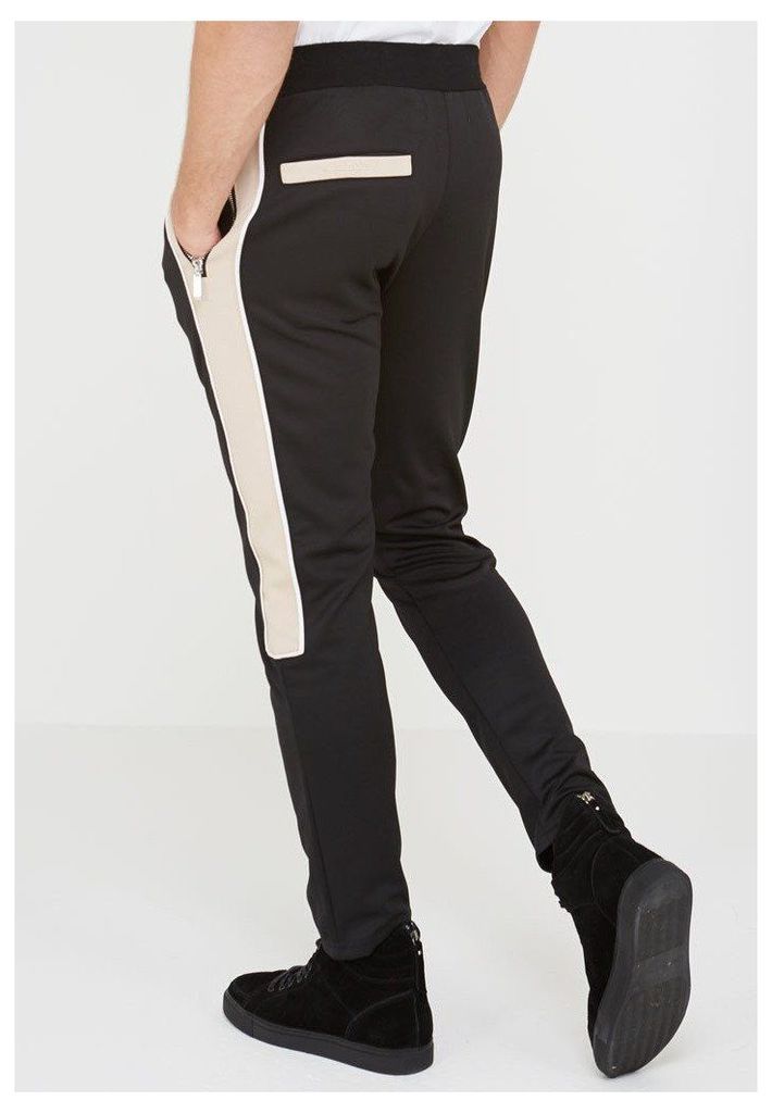 MDV Piped Tracksuit Bottoms - Black/Beige