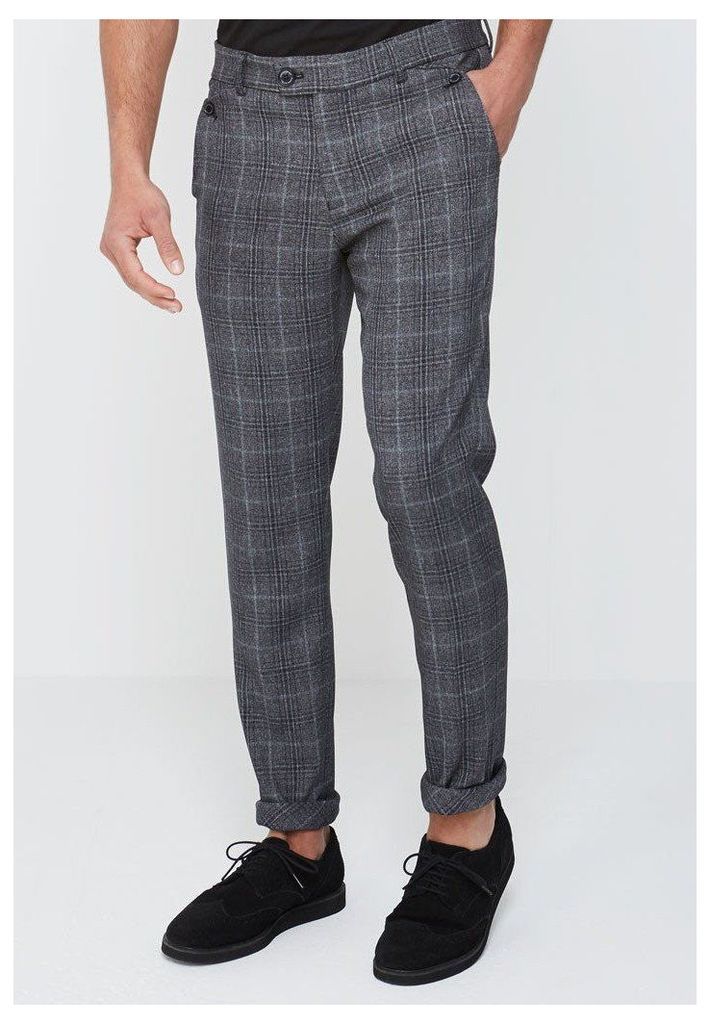 Checked Trousers - Dark Grey