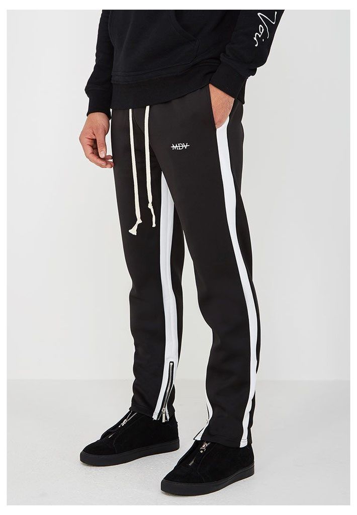 Track Pant with Stripe - Black/White