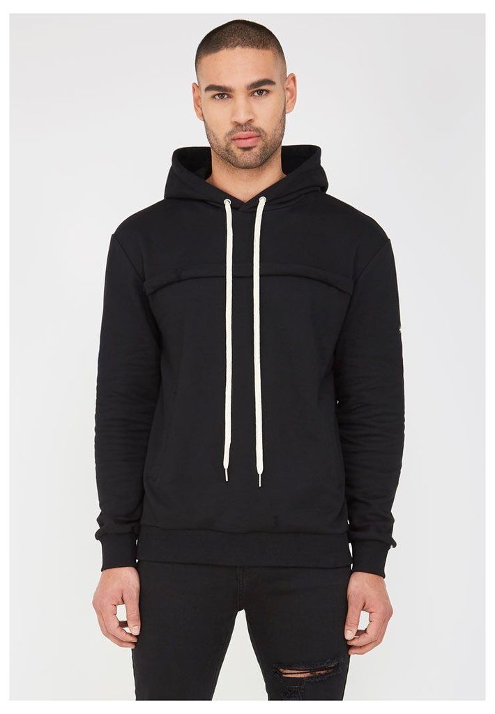 Tracksuit Hoodie with Box Pleat - Black