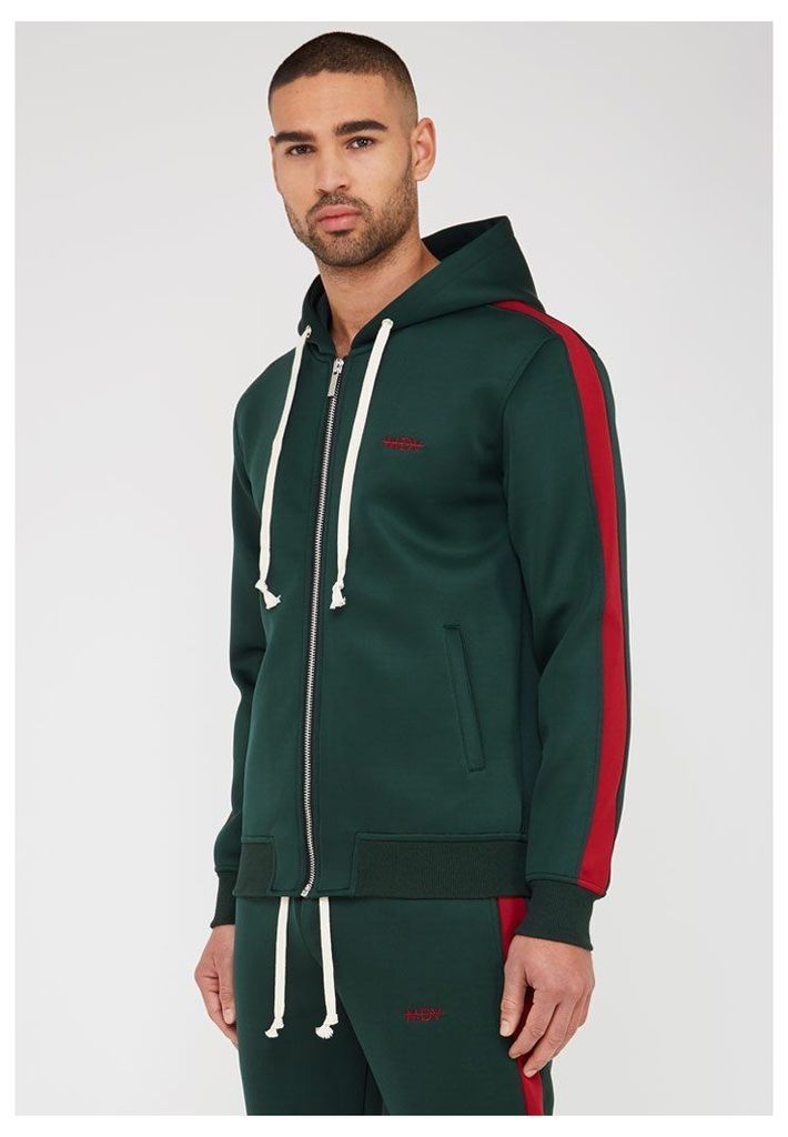 Striped Contrast MDV Tracksuit Jacket - Green/Red