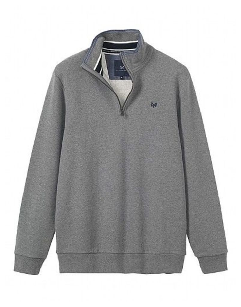 Classic Half Zip Sweatshirt In Grey Marl