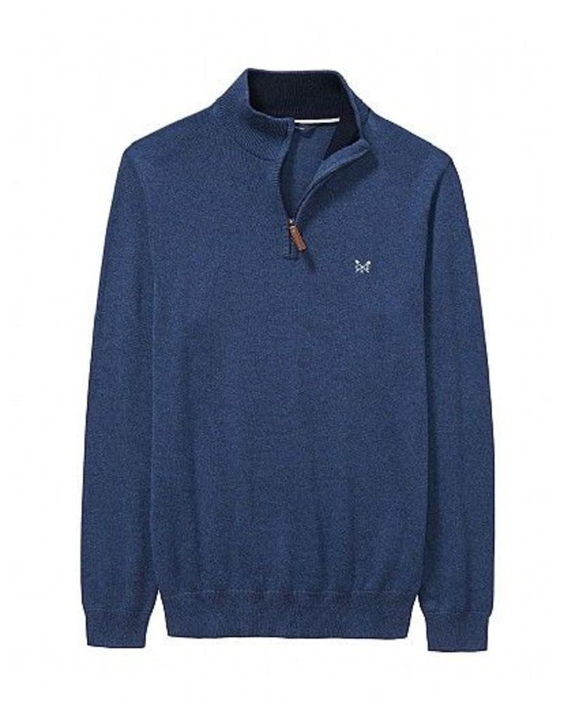 Classic Half Zip Sweatshirt in Blue Indigo Marl