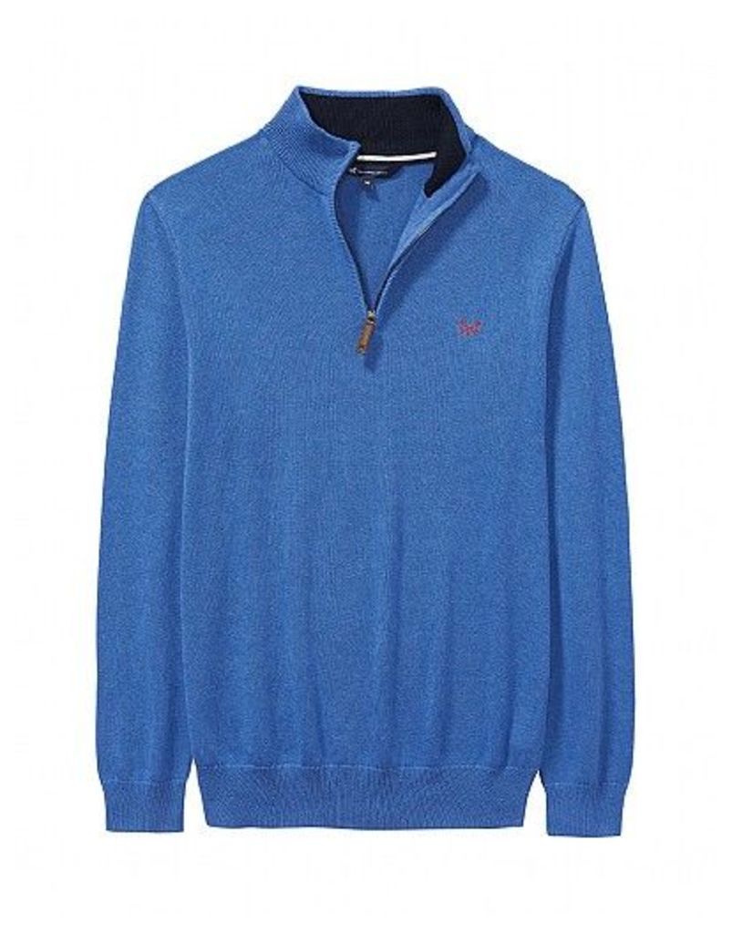 Classic Half Zip Sweatshirt in Lapis Blue Marl