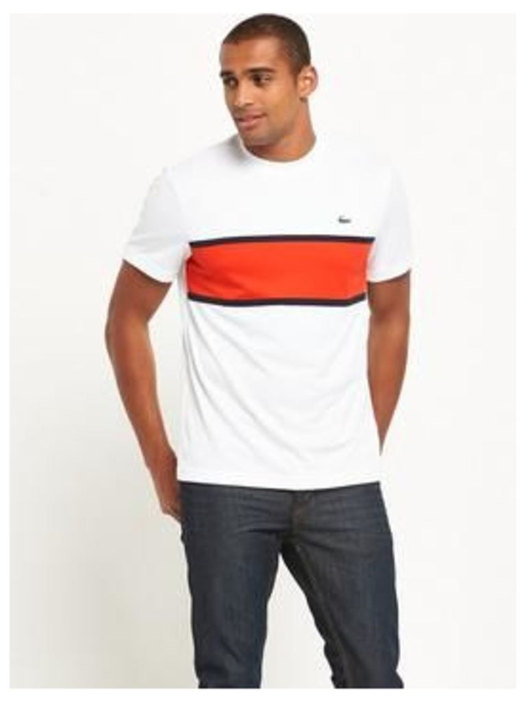 Lacoste Sport Block Stripe Pique T-Shirt