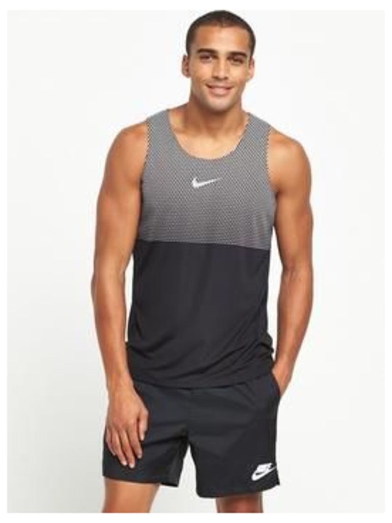 Nike City Core Running Tank, Black, Size M, Men