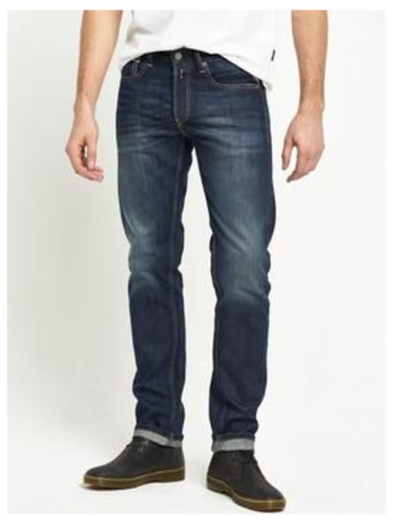 Replay Grover Slim Fit Jeans, Mid Blue, Size 36, Length Short, Men