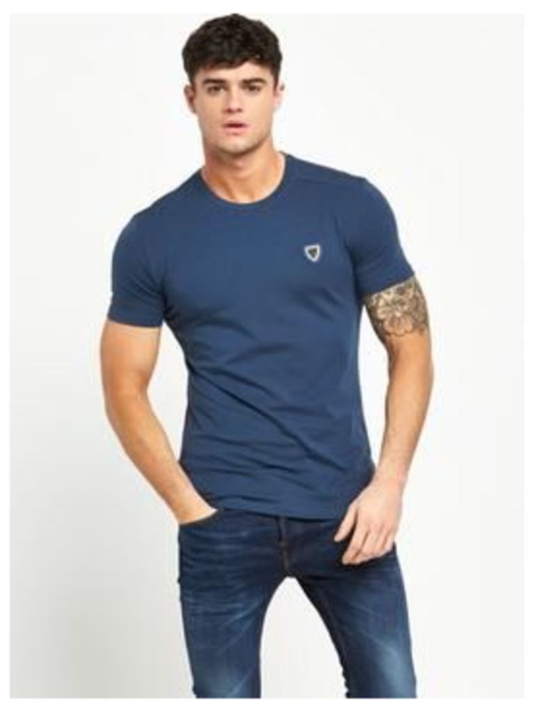 Antony Morato Badge Logo Tshirt, Persian Blue, Size Xl, Men
