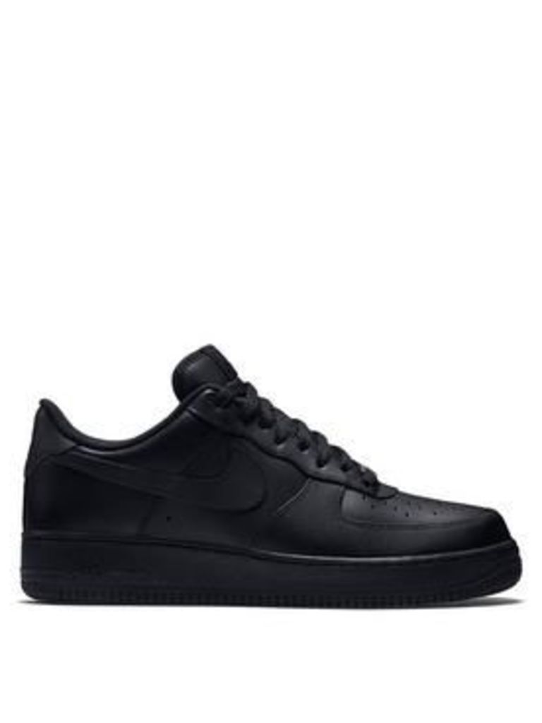 Nike Air Force 1 '07 Leather, Black/Black, Size 11, Men