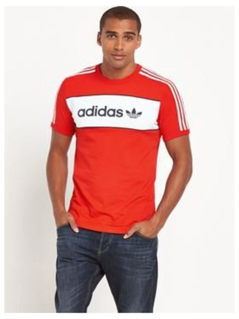 adidas Originals Colour Block London T-Shirt, Red, Size Xs, Men