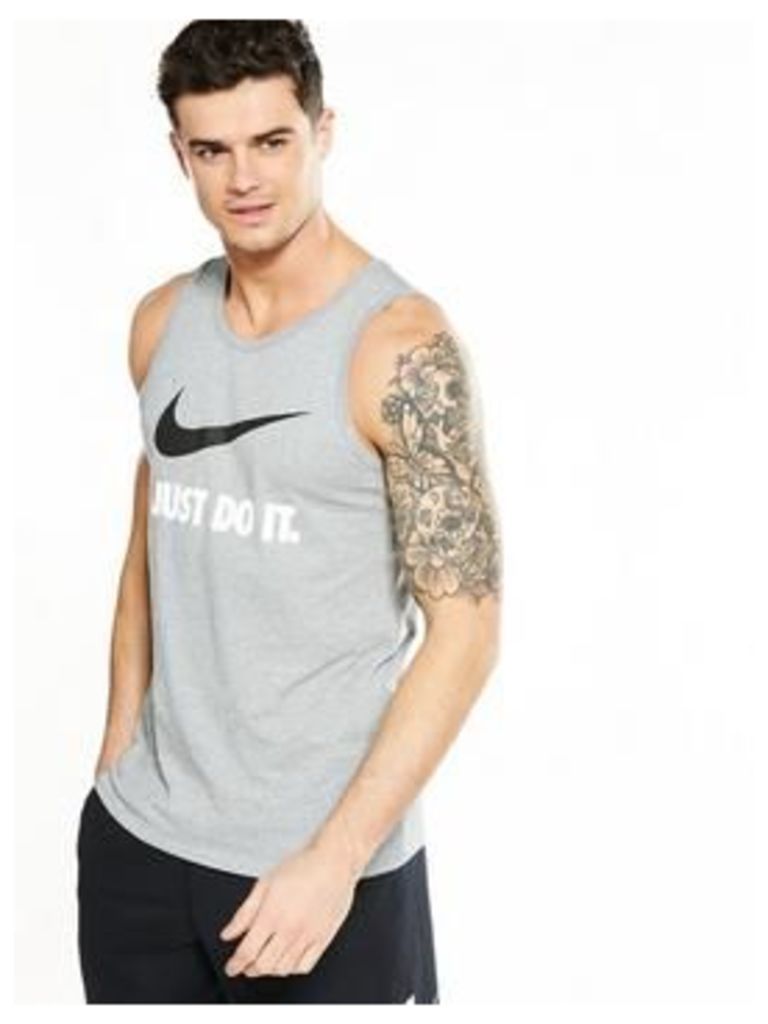 Nike Sportswear JDI Swoosh Tank, Dark Grey Heather, Size S, Men
