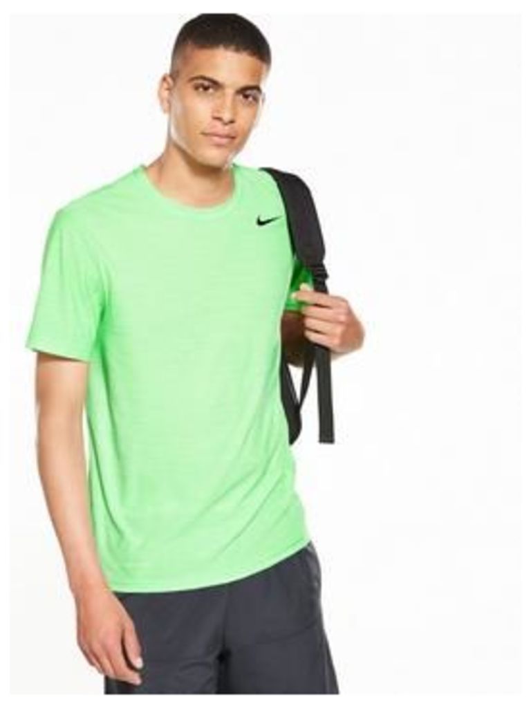 Nike Breathe Training T-Shirt, Green, Size S, Men