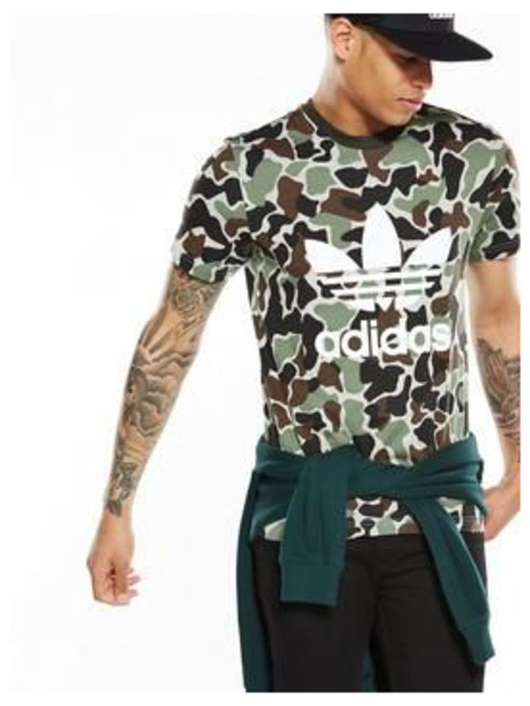 adidas Originals Camo Print T-Shirt, Camo, Size L, Men