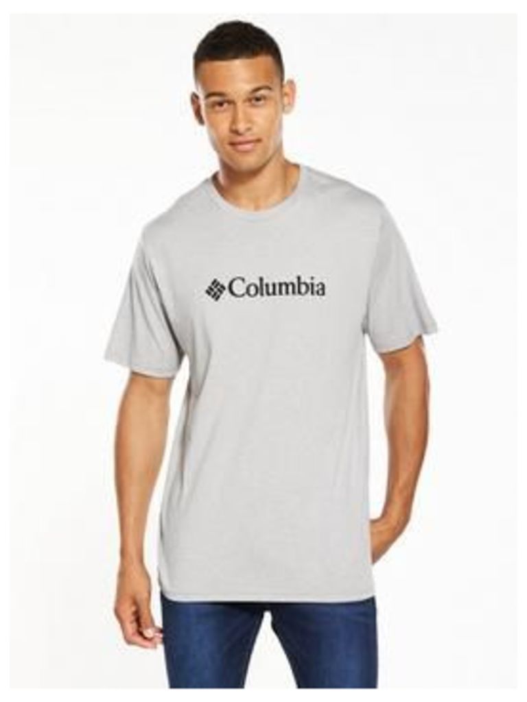 Columbia Basic Logo T-shirt, Grey, Size S, Men