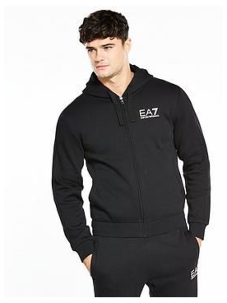 Emporio Armani EA7 EA7 Core ID Full Zip Hoodie, Black, Size L, Men