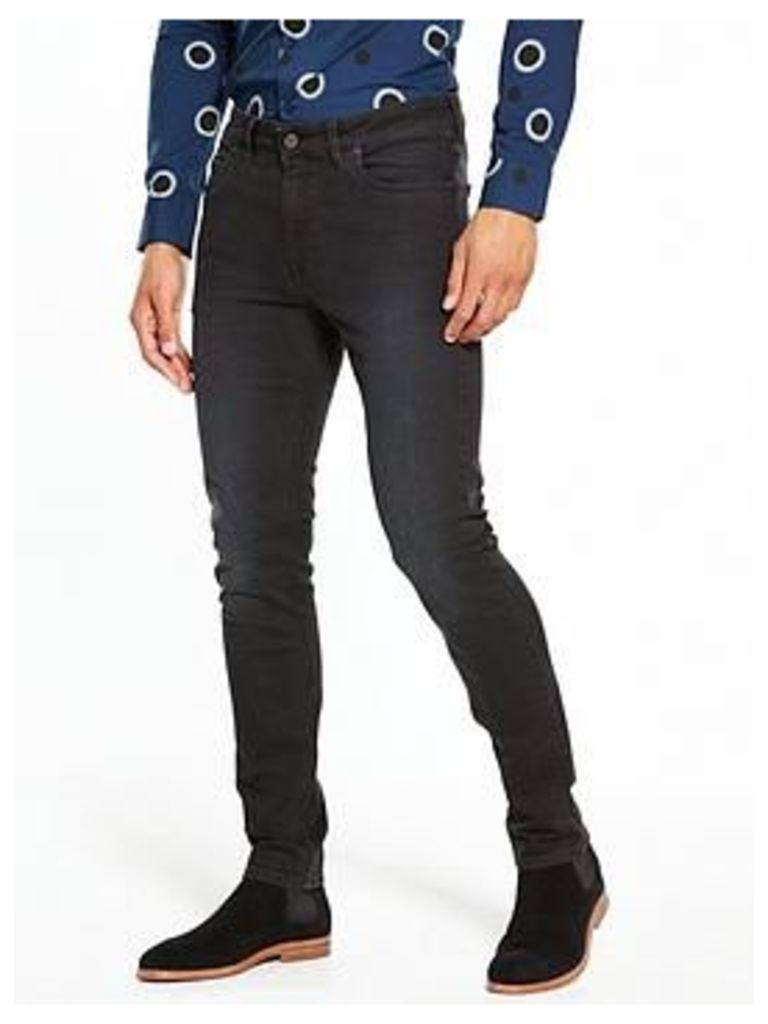 Farah Drake Slim Fit Jeans, Charcoal, Size 34, Length Short, Men