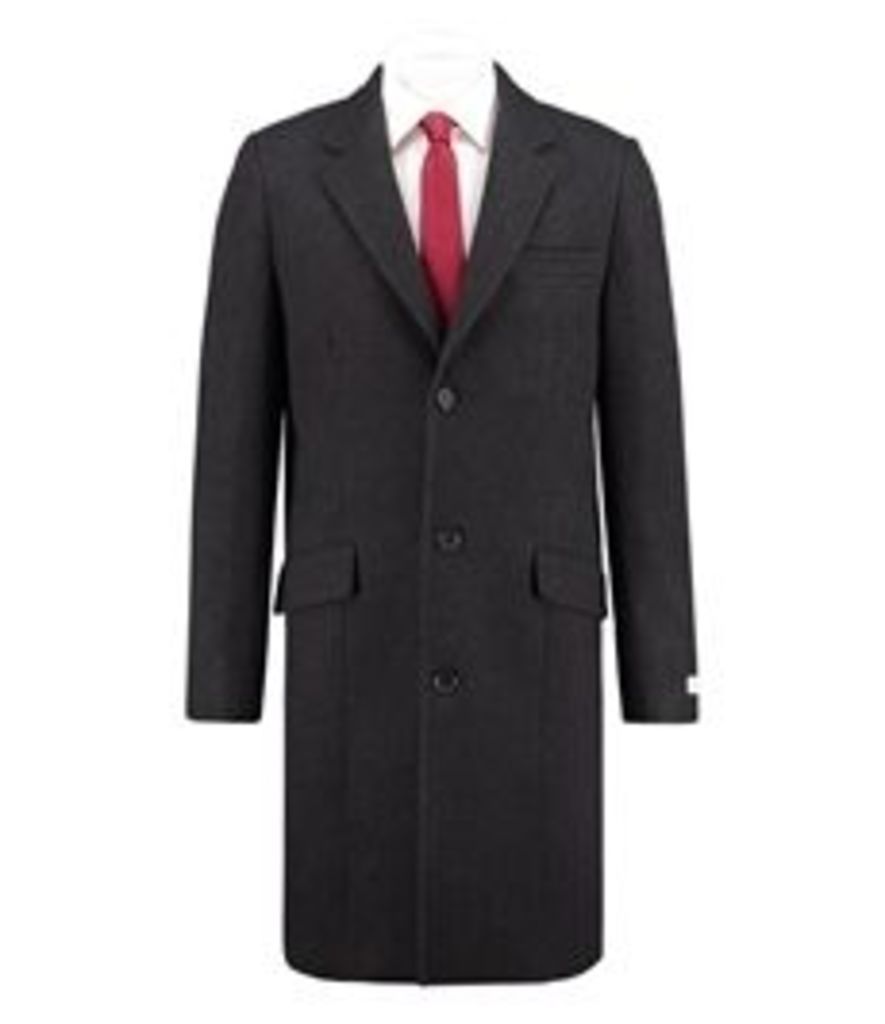 Men's Charcoal Melton Coat