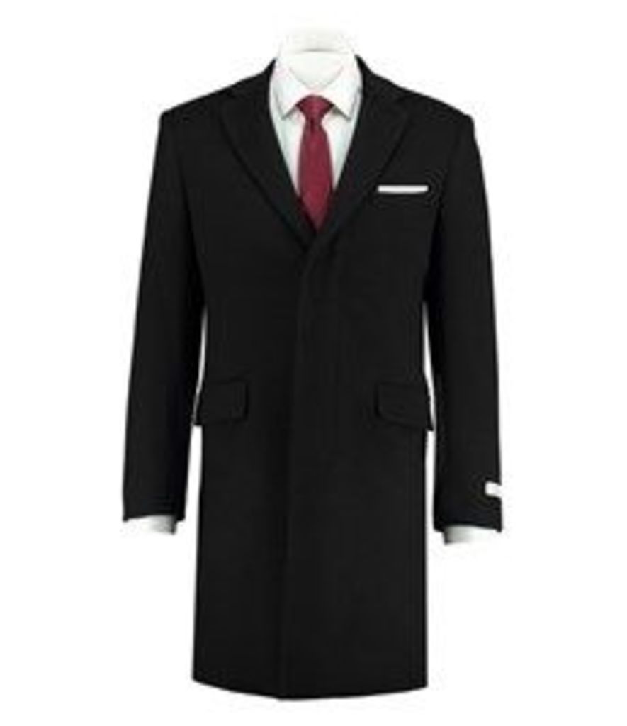 Men's Black Cashmere & Wool Blend Covert Coat