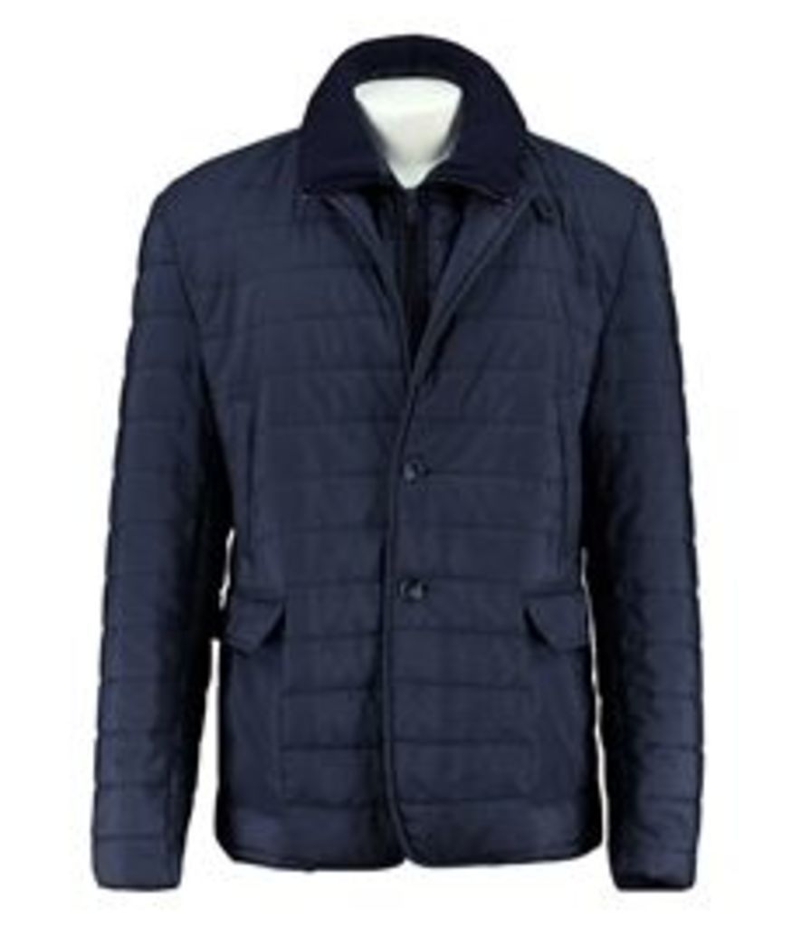 Men's Quality Blue Quilted Jacket